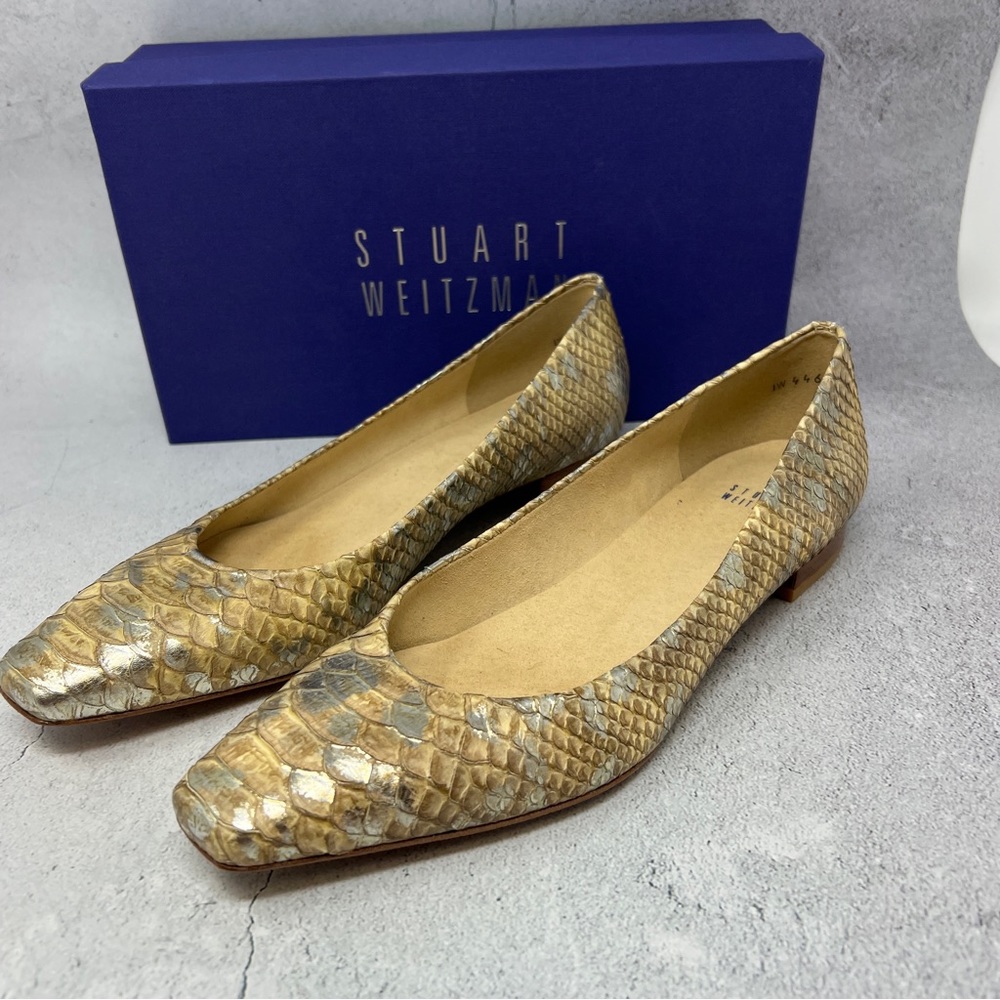 Stuart Weitzman Snippet Honey Mica Python Flats I… - image 6